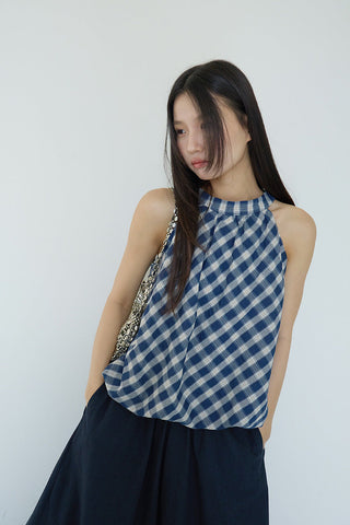 plaid puffy Top