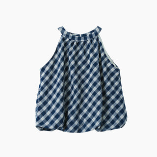 plaid puffy Top