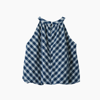 plaid puffy Top