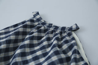 plaid puffy Top