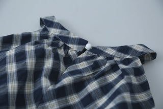 plaid puffy Top