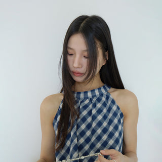 plaid puffy Top