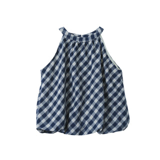 plaid puffy Top