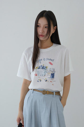 blueberry print Top