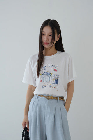 blueberry print Top