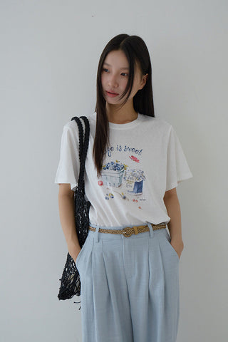 blueberry print Top