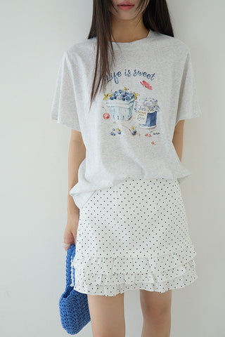 blueberry print Top