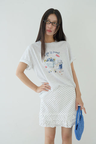 blueberry print Top