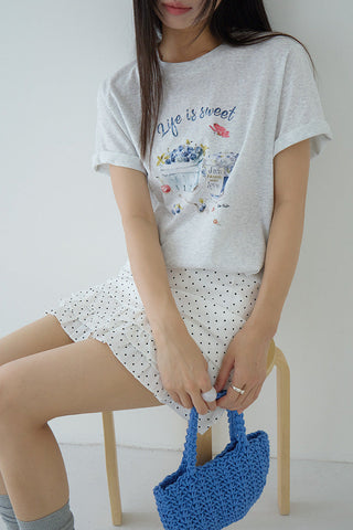 blueberry print Top