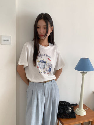 blueberry print Top