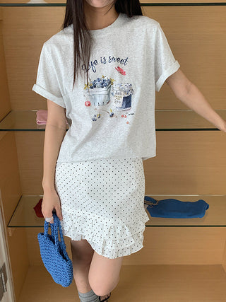 blueberry print Top
