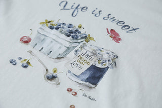 blueberry print Top
