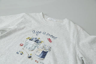 blueberry print Top