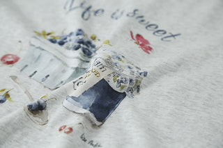 blueberry print Top