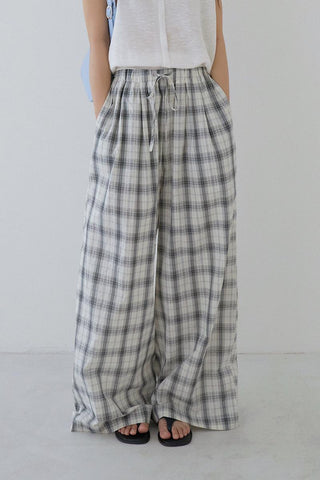 plaid wide pants