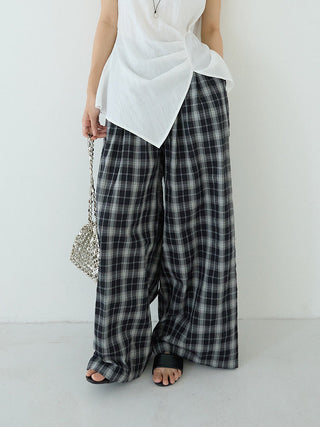 plaid wide pants