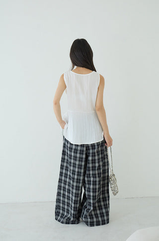 plaid wide pants