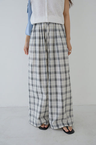 plaid wide pants