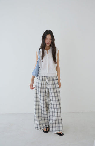 plaid wide pants