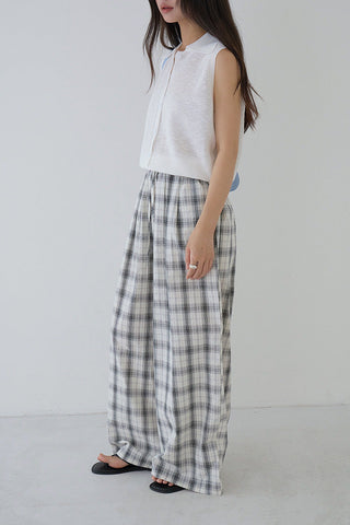 plaid wide pants