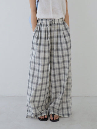 plaid wide pants