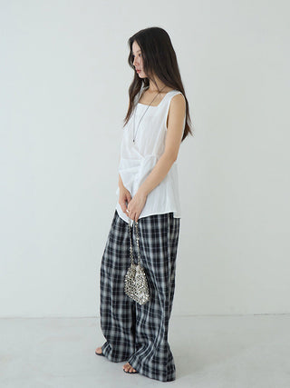 plaid wide pants