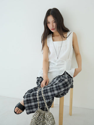 plaid wide pants
