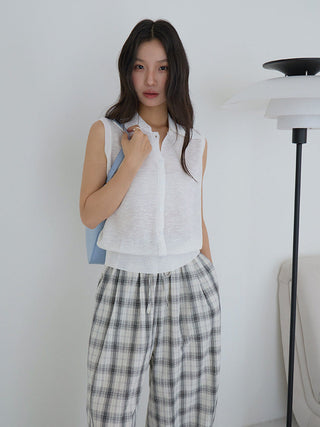 plaid wide pants