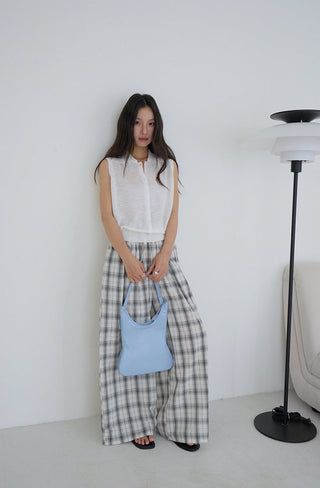 plaid wide pants
