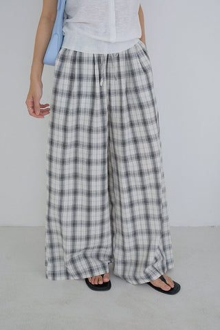 plaid wide pants
