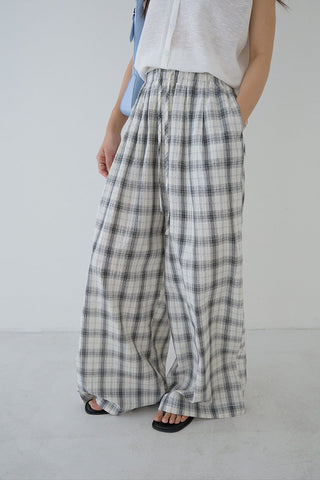 plaid wide pants