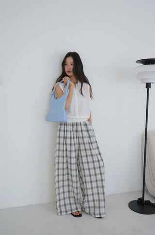plaid wide pants