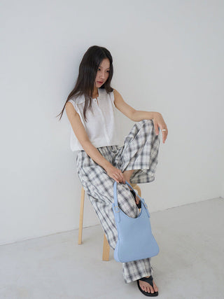 plaid wide pants
