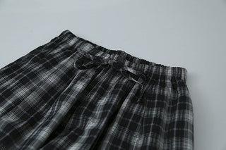 plaid wide pants
