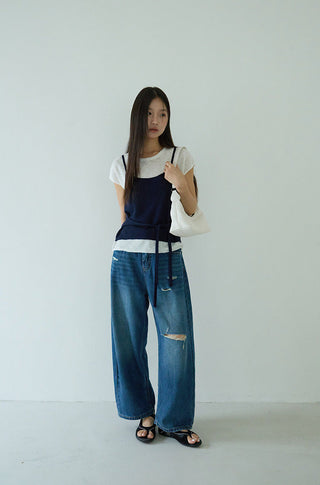 contrast sweater