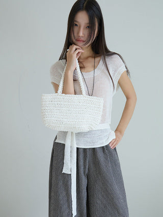 linen lace-up top