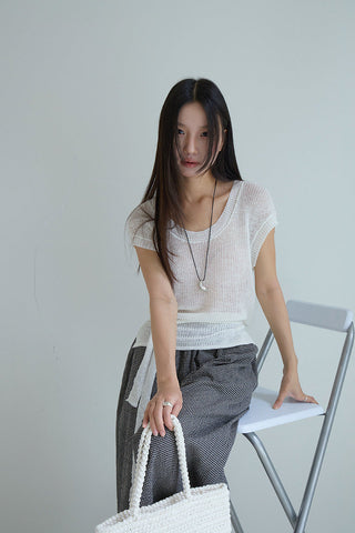 linen lace-up top