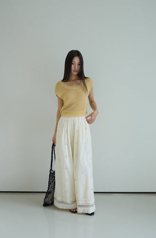 linen lace-up top