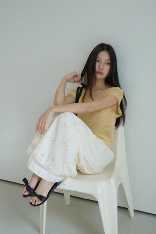 linen lace-up top