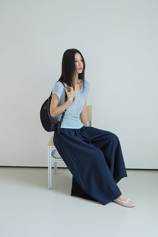linen lace-up top