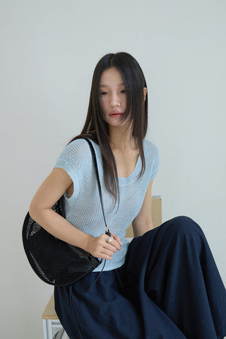 linen lace-up top