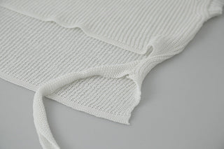 linen lace-up top