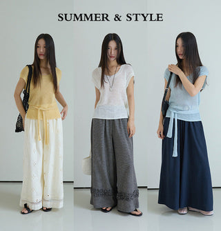 linen lace-up top