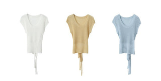 linen lace-up top