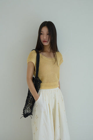 linen lace-up top