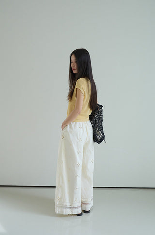 linen lace-up top