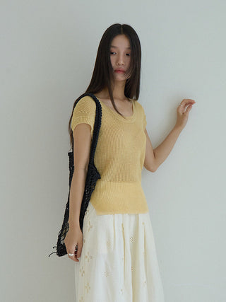 linen lace-up top