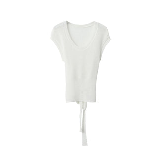 linen lace-up top