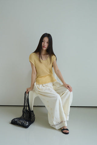 linen lace-up top