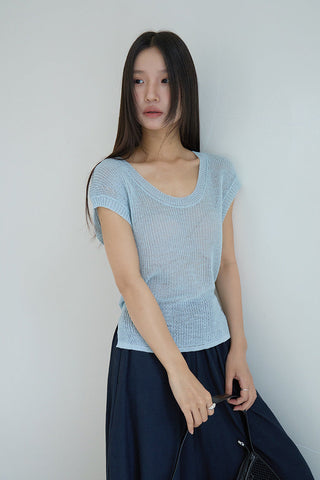 linen lace-up top